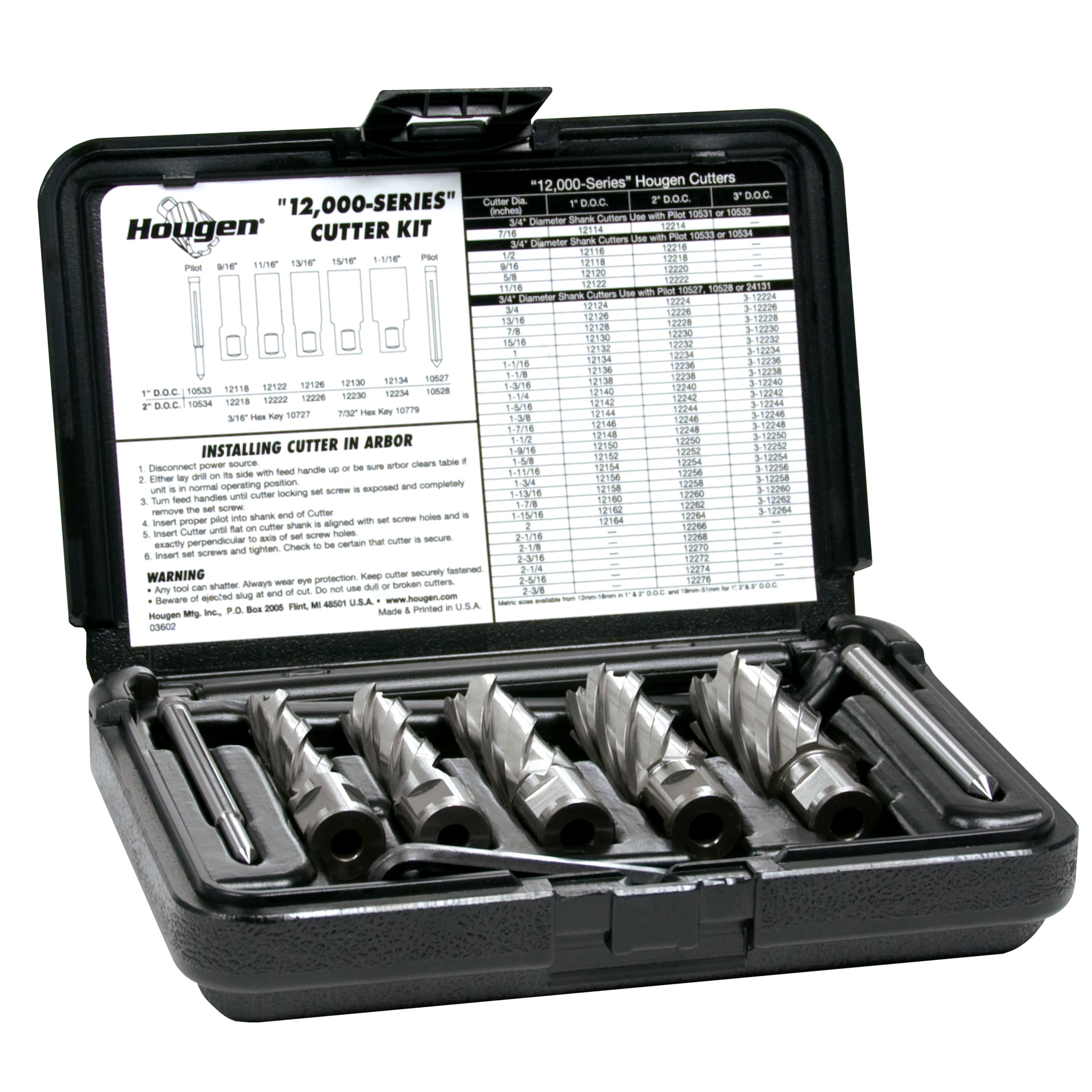 Hougen 5 piece 12,000 Series Rotabroach Cutter Kit - MagDrillBits.com