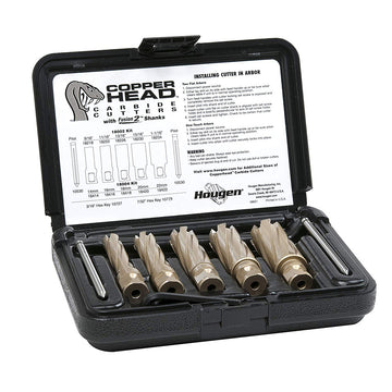 Hougen 18002 5 Piece 2" Depth of Cut Copperhead Carbide Tip Annular Cutter Kit